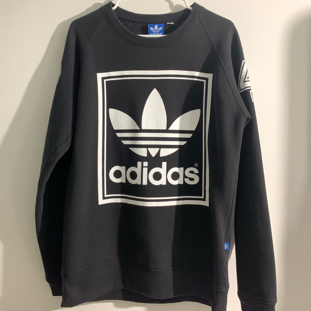 Adidas 3 Stripped Varsity Black Crewneck Size M